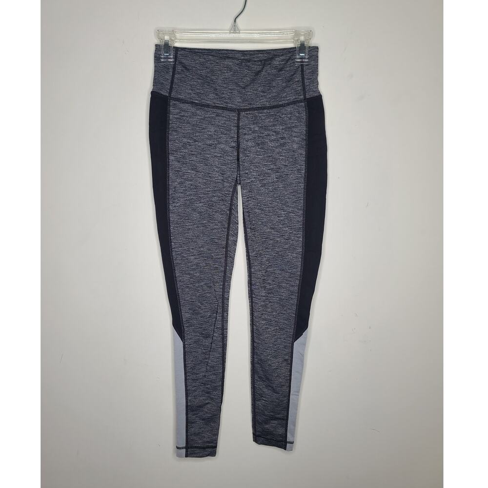 Athleta Colorblock Revelation black grey athletic tight leggings - small 351376